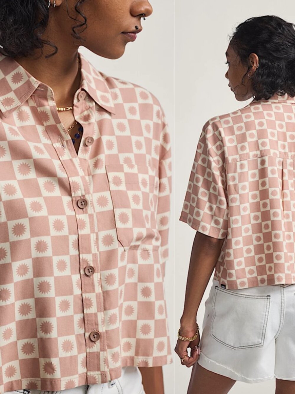 Vans Sunny Check Shirt Medium Button-Up Loose Fit